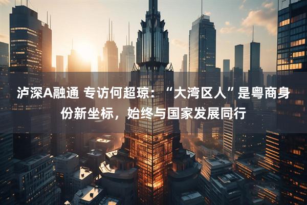 泸深A融通 专访何超琼：“大湾区人”是粤商身份新坐标，始终与国家发展同行