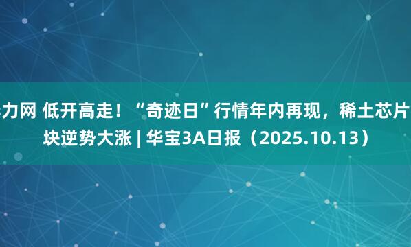 华力网 低开高走!“奇迹日”行情年内再现,稀土芯片板块逆势大涨 | 华宝3A日报(2025.10.13)
