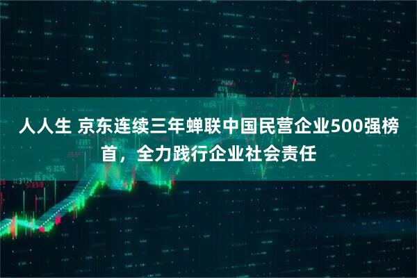 人人生 京东连续三年蝉联中国民营企业500强榜首，全力践行企业社会责任